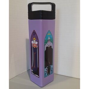 Silver Buffalo Disney Villains Water Bottle Purple Square Handle Lid New No Tags